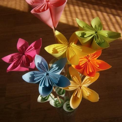 prvá kusudama kytica môjho 7.ročného vnuka
